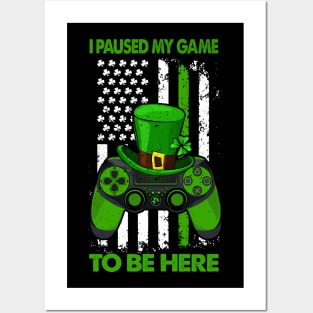 St Patricks Day Irish Flag Gamer Video Game Controller Lovers Posters and Art